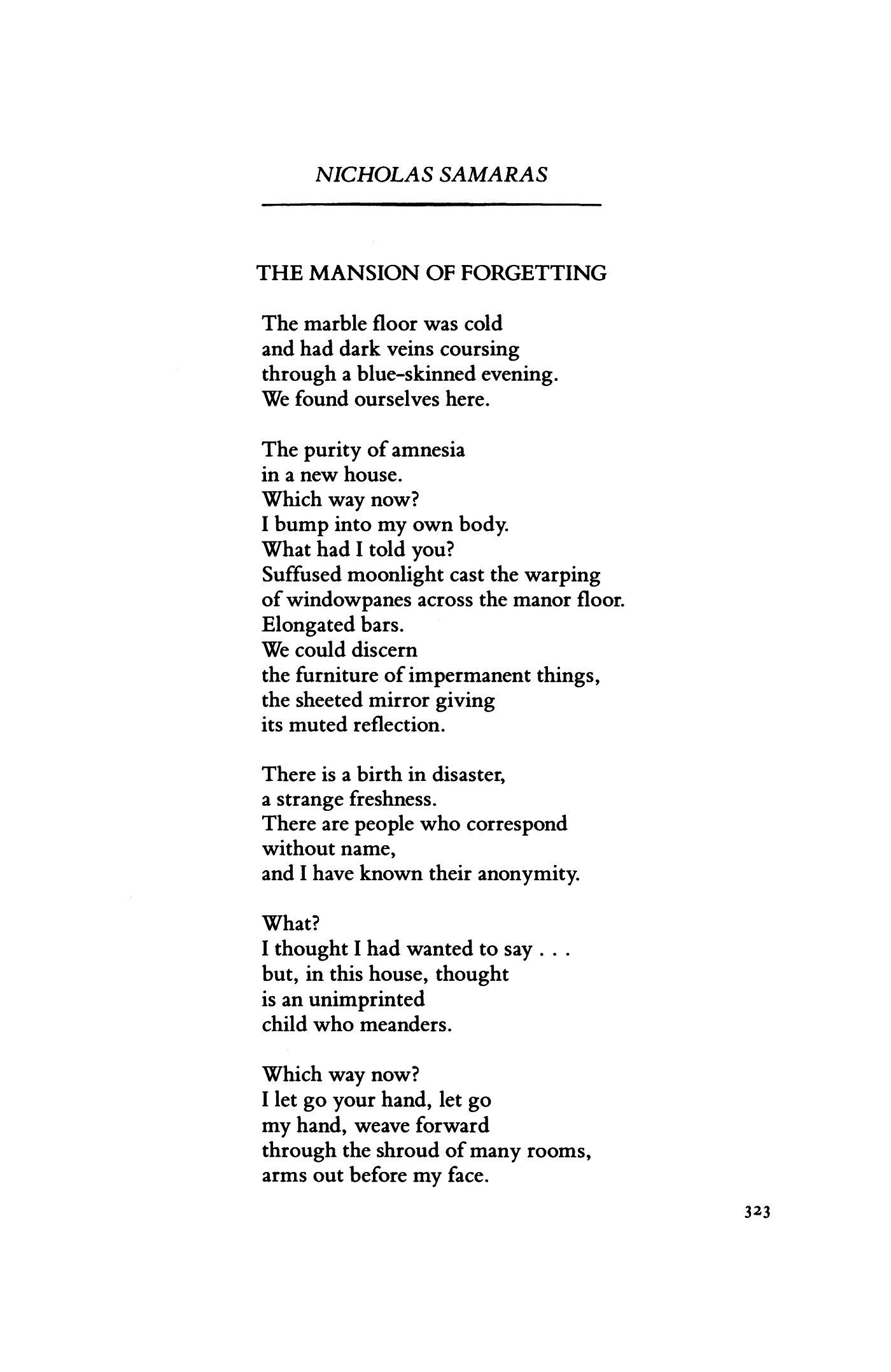 forgetfulness poem