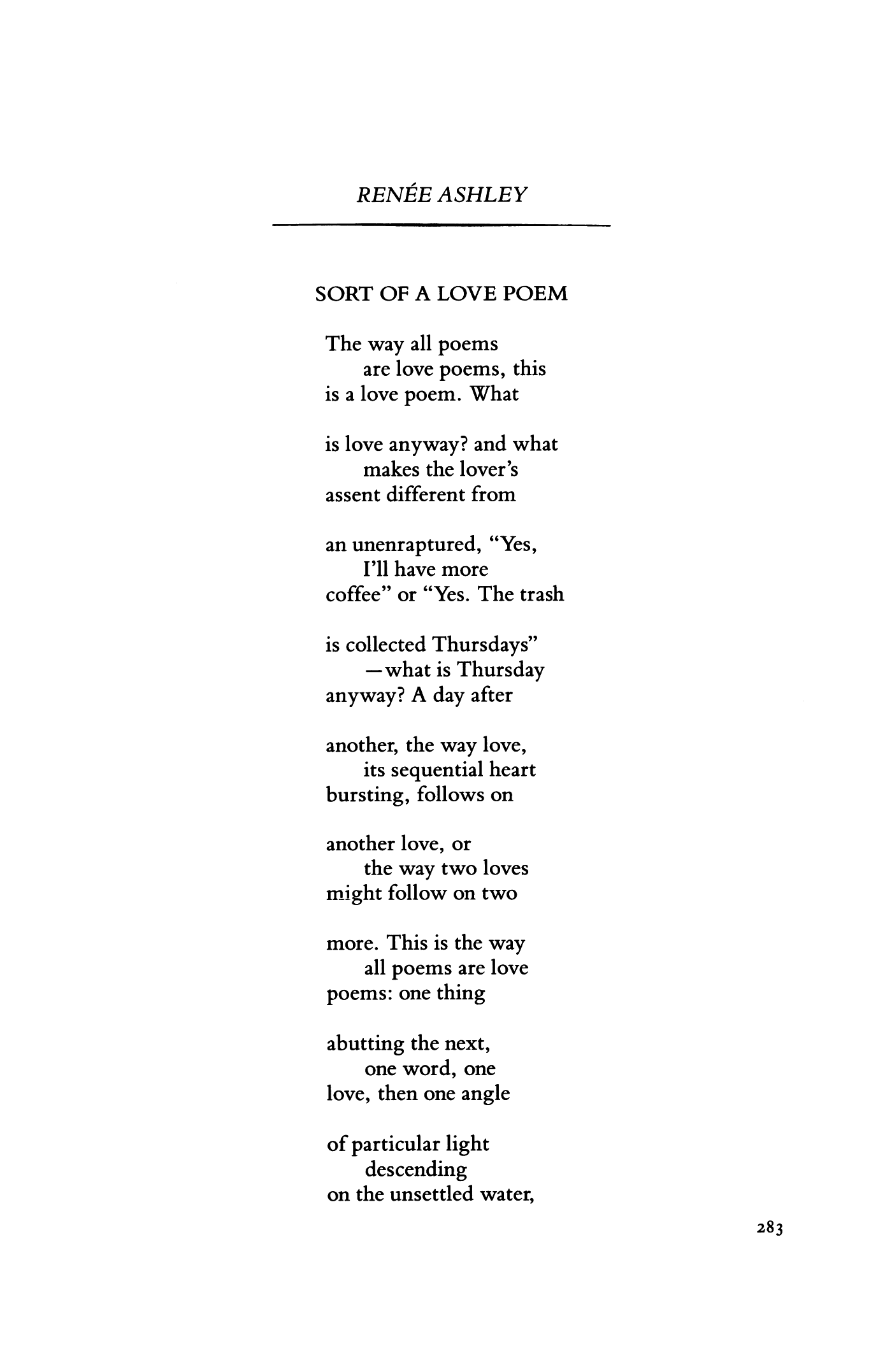 Sort of a Love Poem