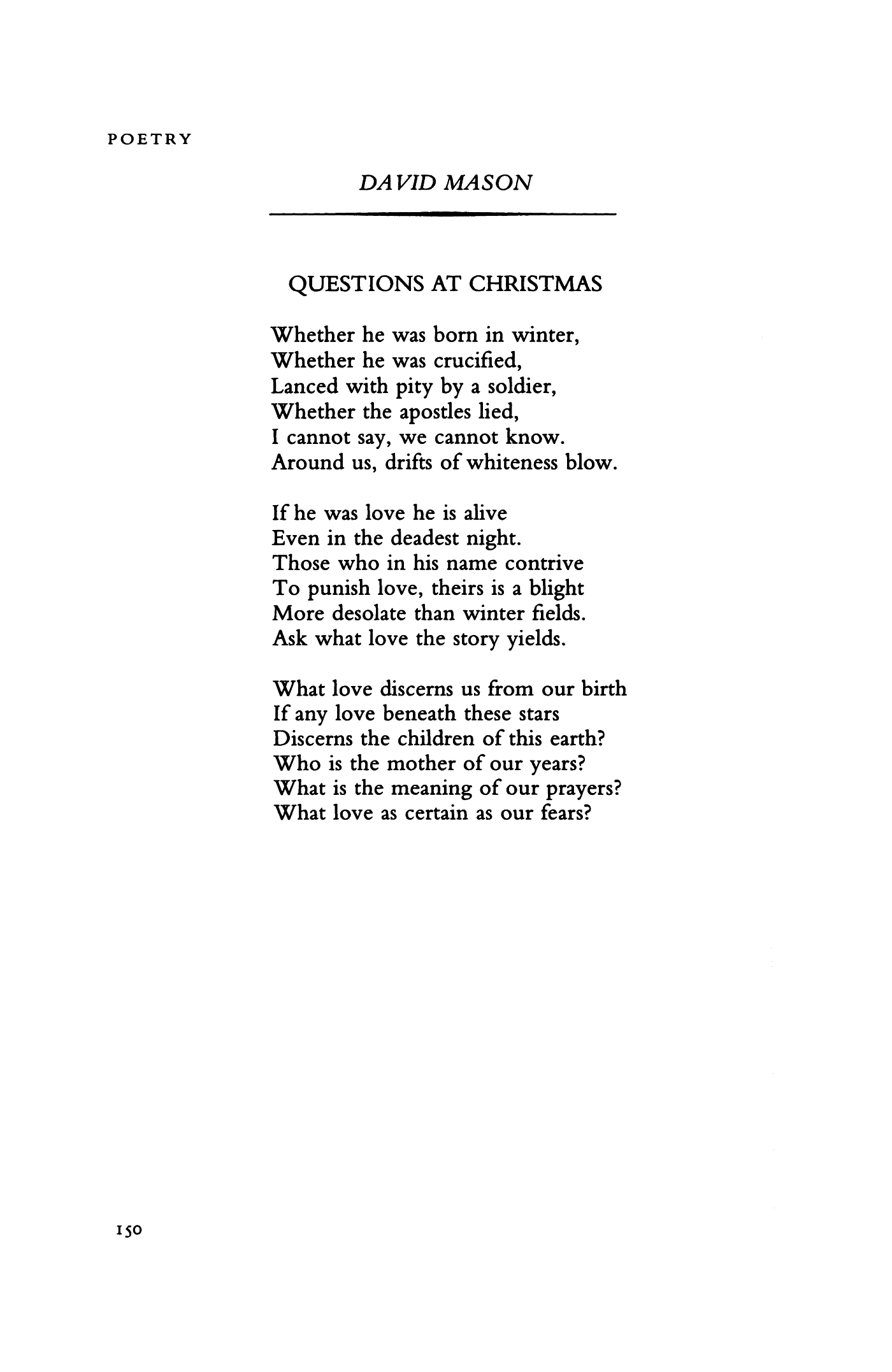 Questions at Christmas