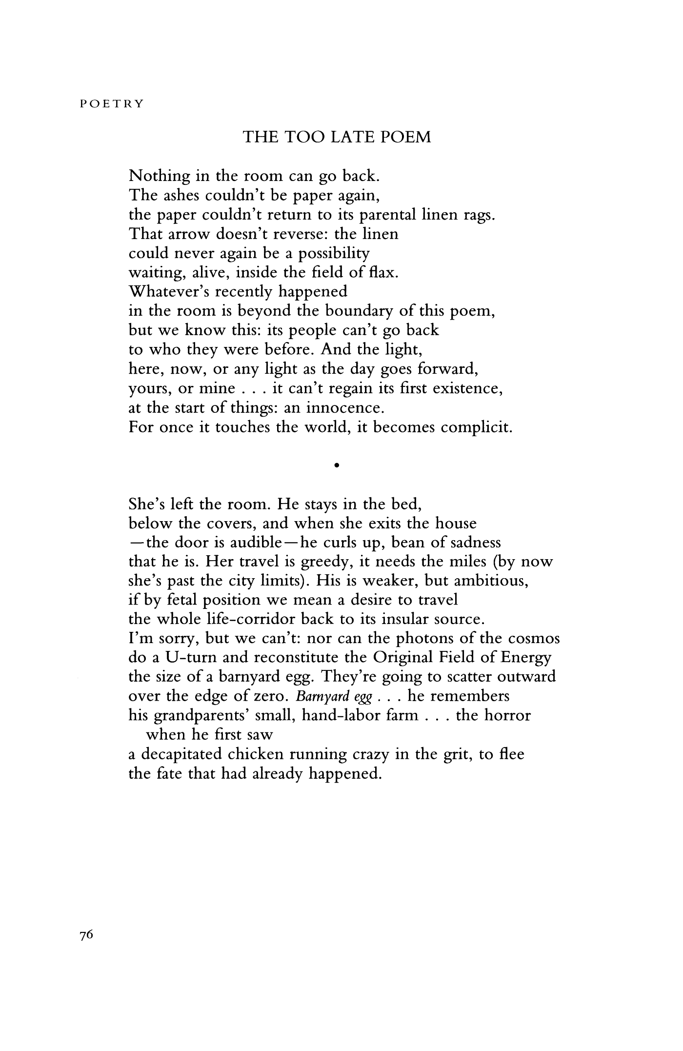 The Too Late Poem