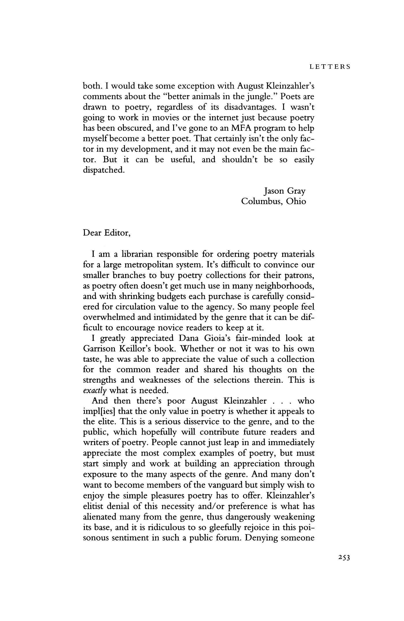 Letter to the Editor