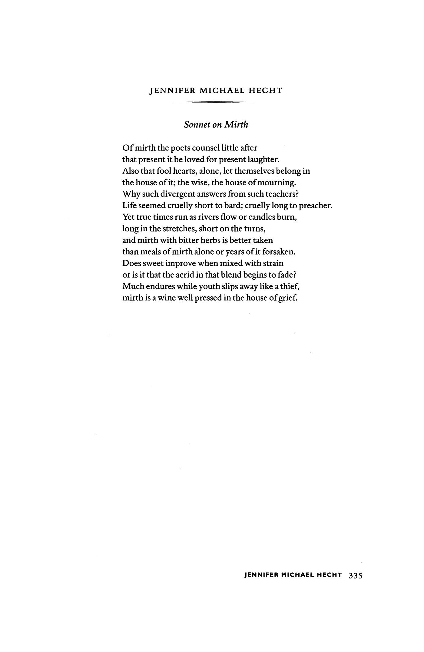 Sonnet on Mirth