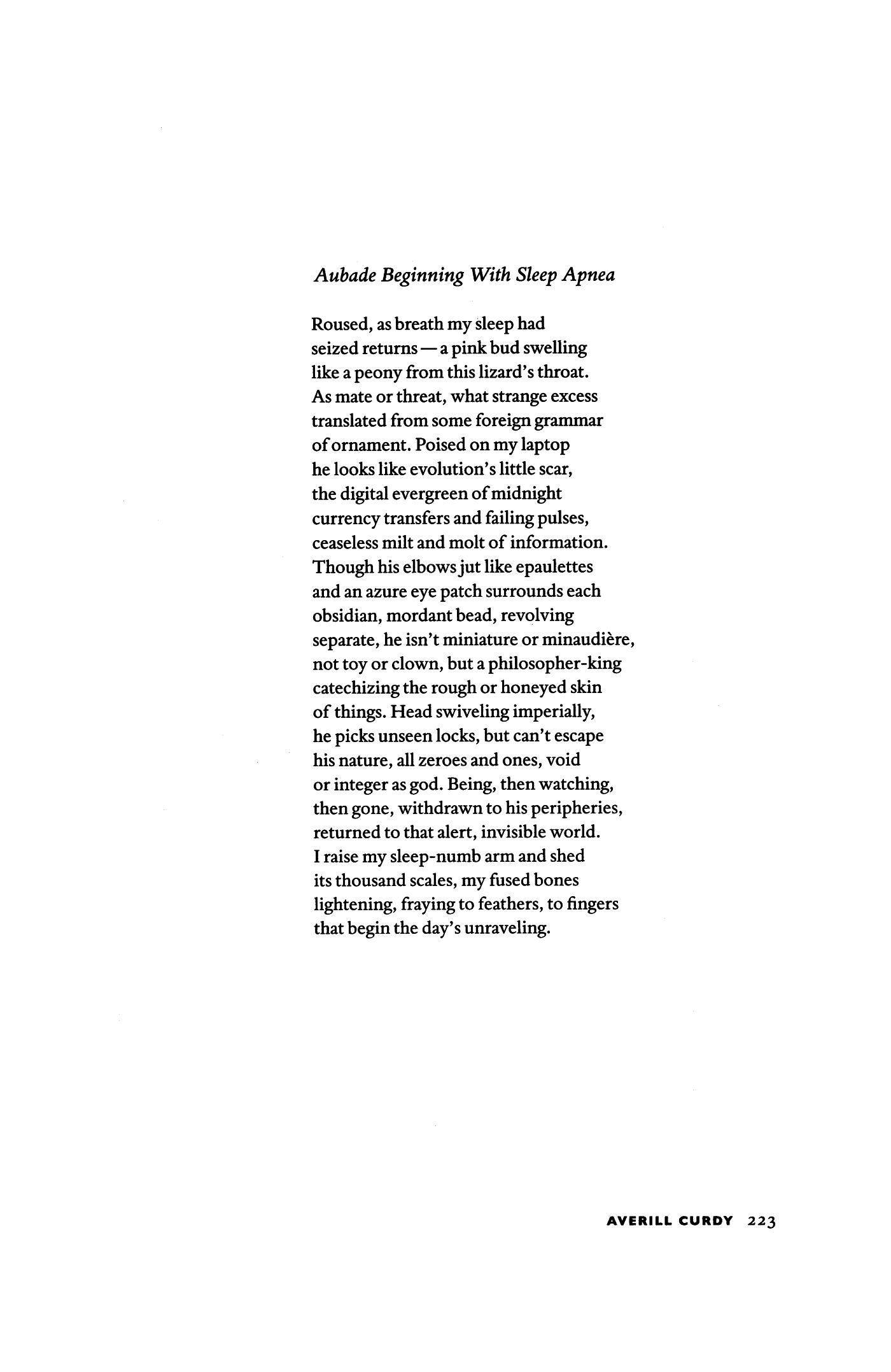 Aubade Beginning with Sleep Apnea