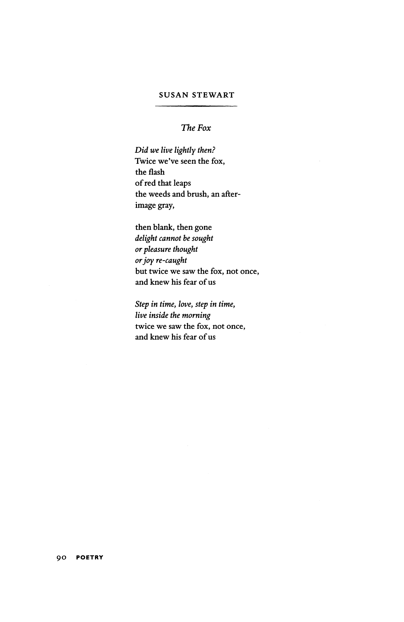 thesis for the fox poem