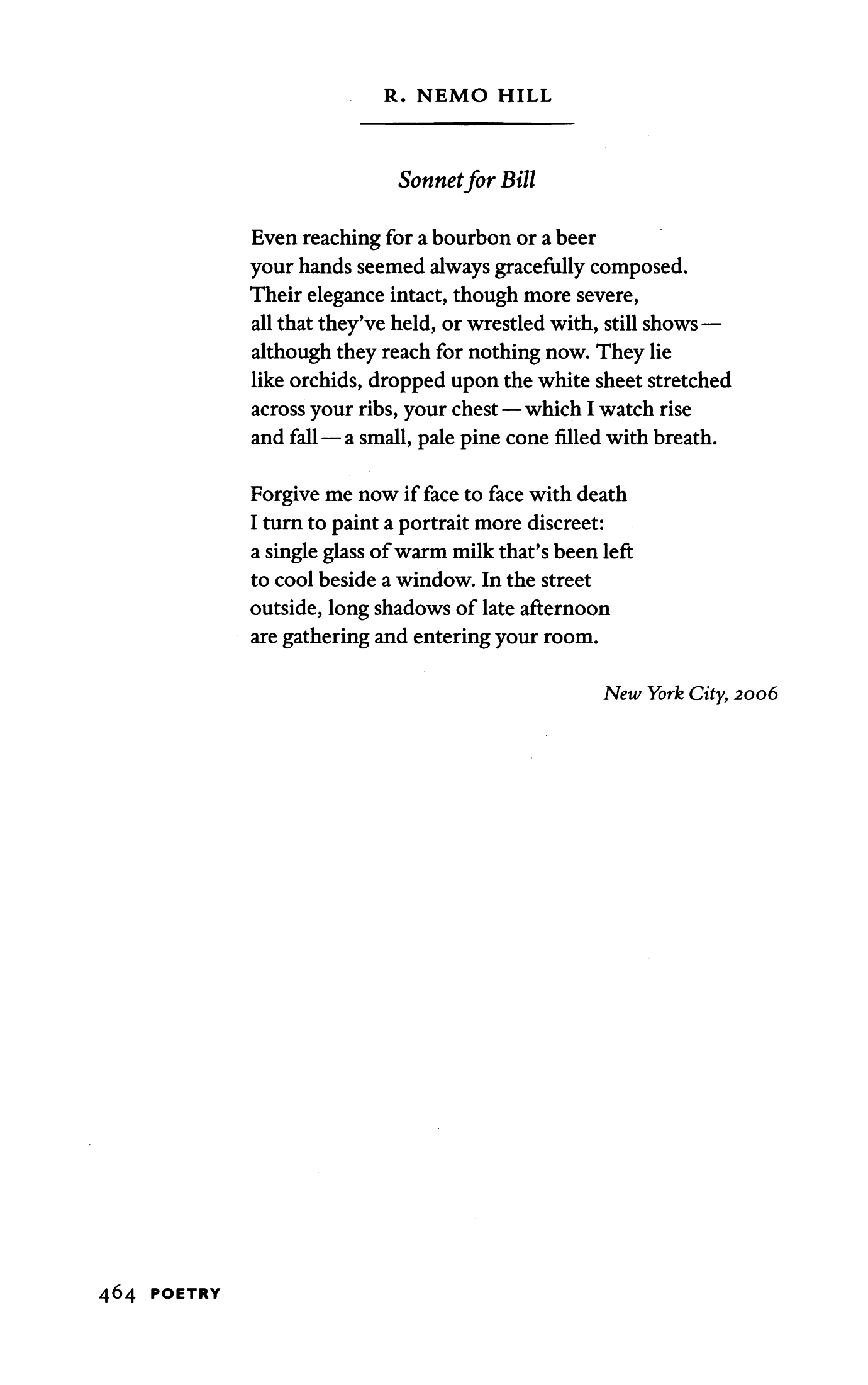 Sonnet for Bill