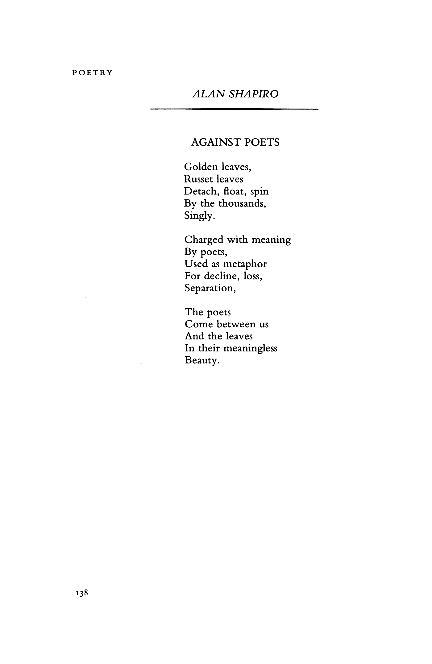 Against Poets