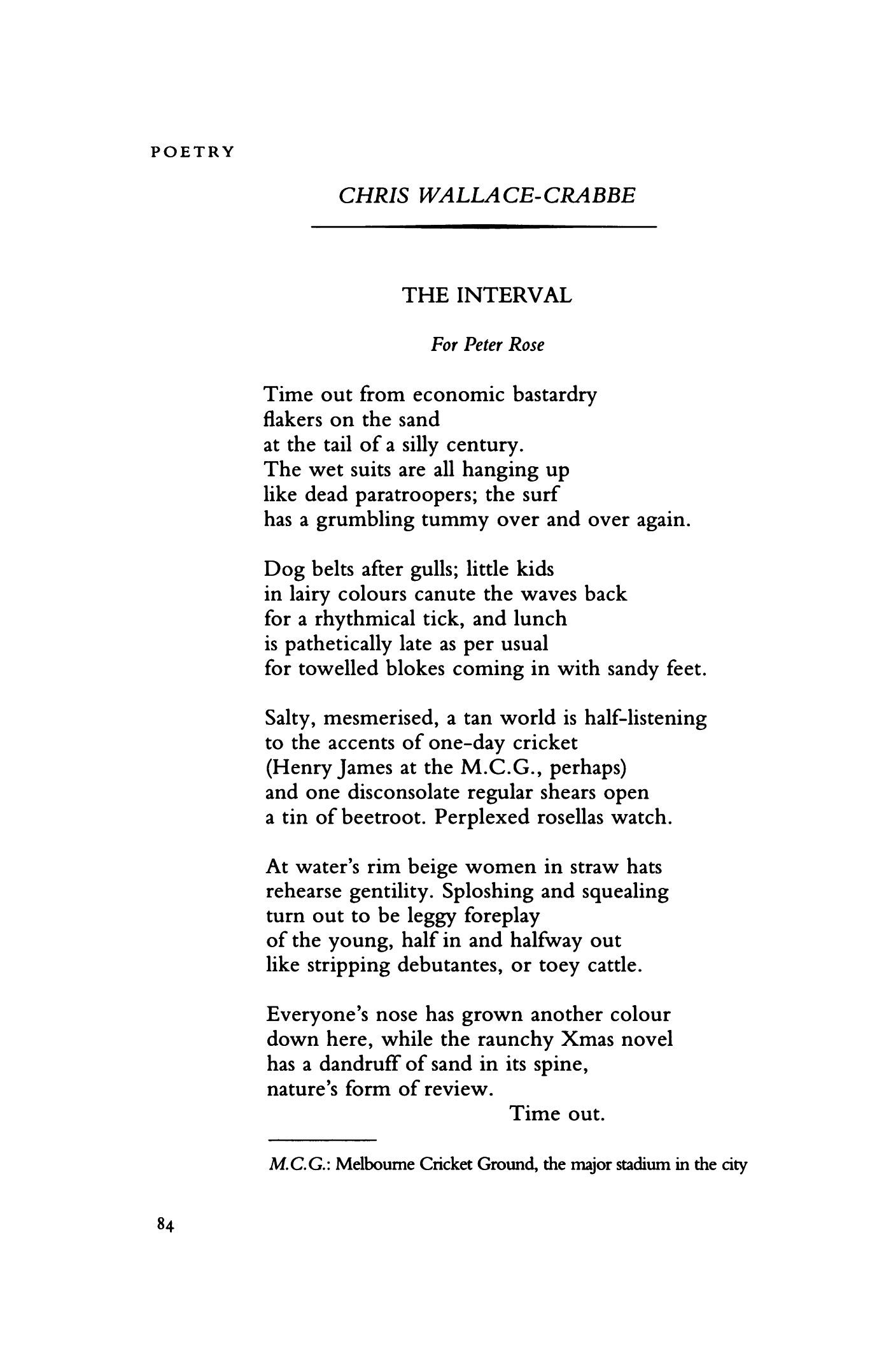 THE INTERVAL