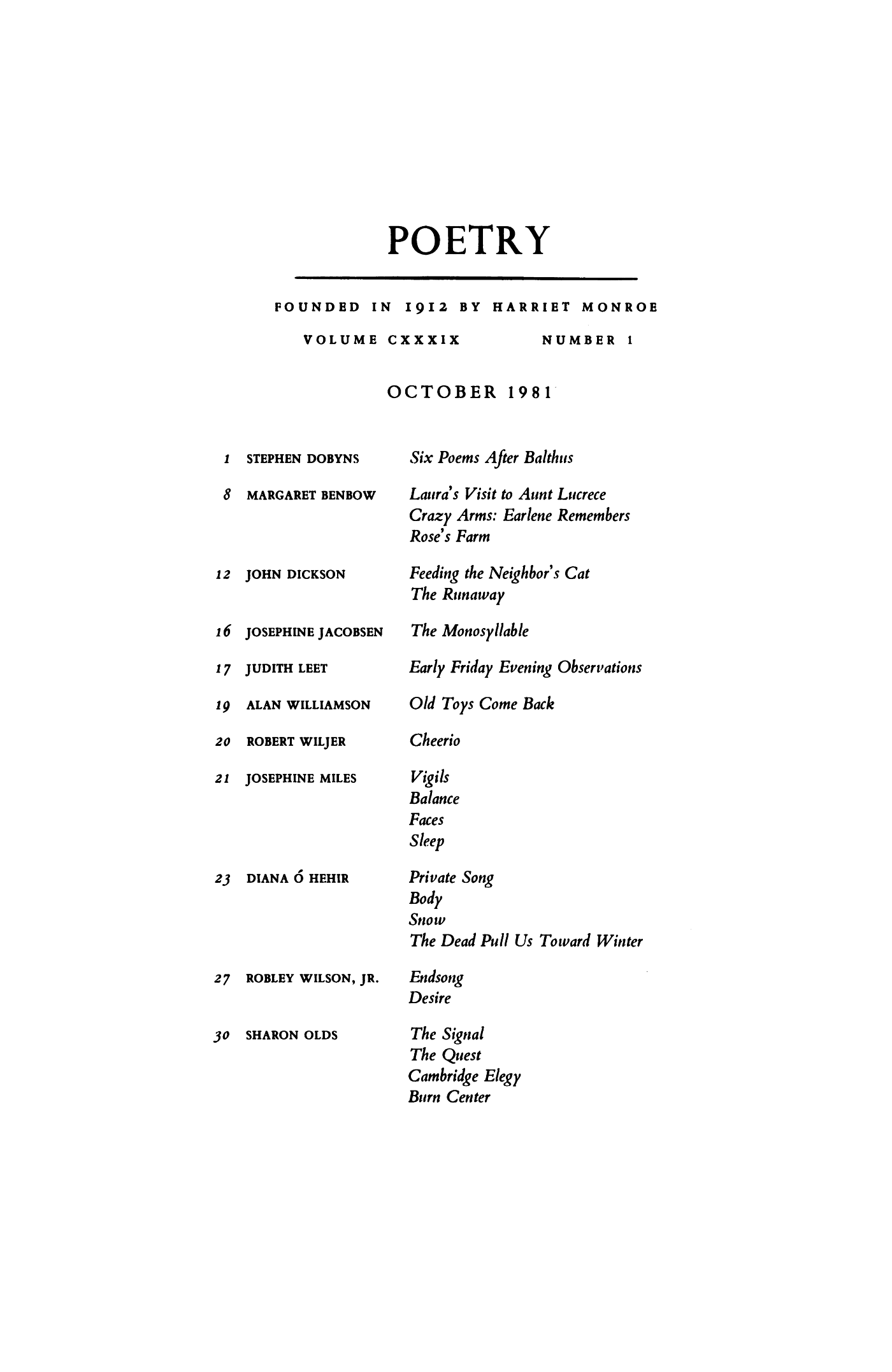 Poetry Magazine Archive Page