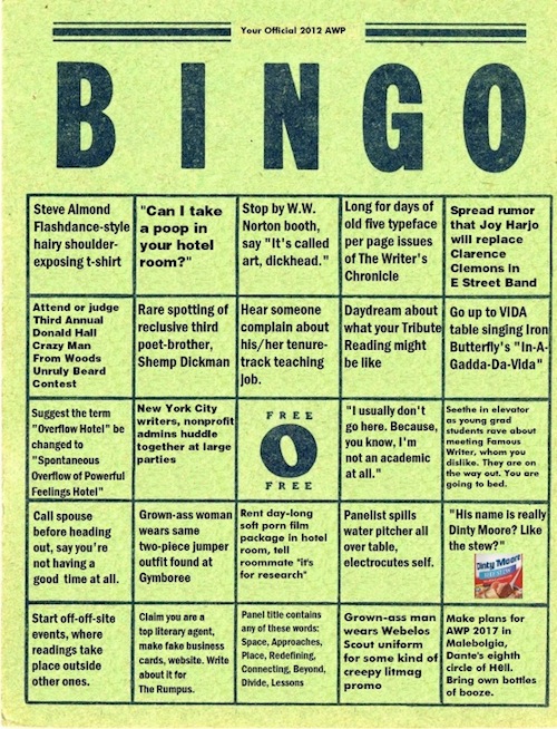 Here's Your AWP Bingo Card by Harriet Staff | Poetry Foundation