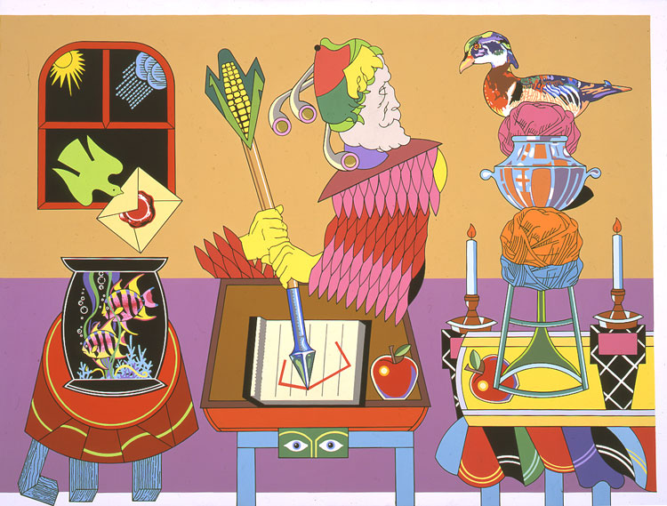 "The Poet," 2001, acrylic on linen, 48 x 64 inches