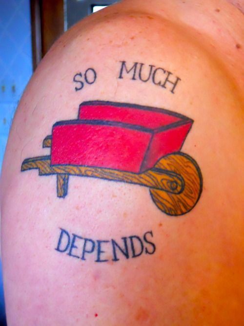 Red Wheelbarrow tattoo