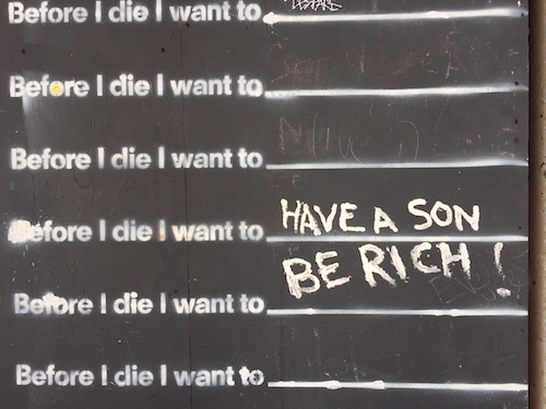 "Before I Die I Want to" chalk board